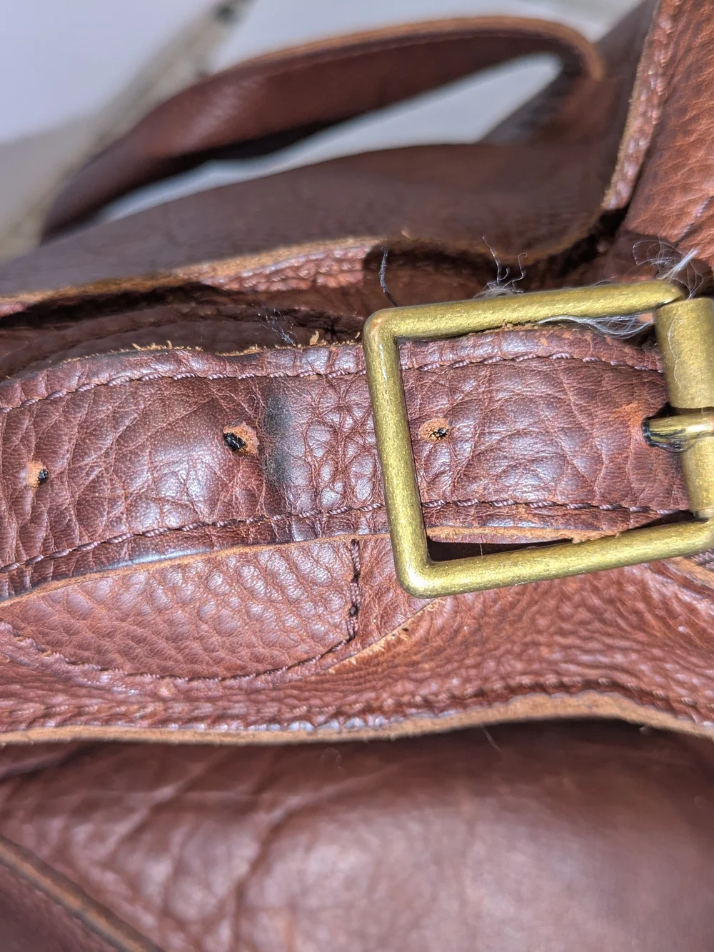 Dr. Martens Brown Pebbled Leather Messenger Laptop Briefcase Crossbody Bag